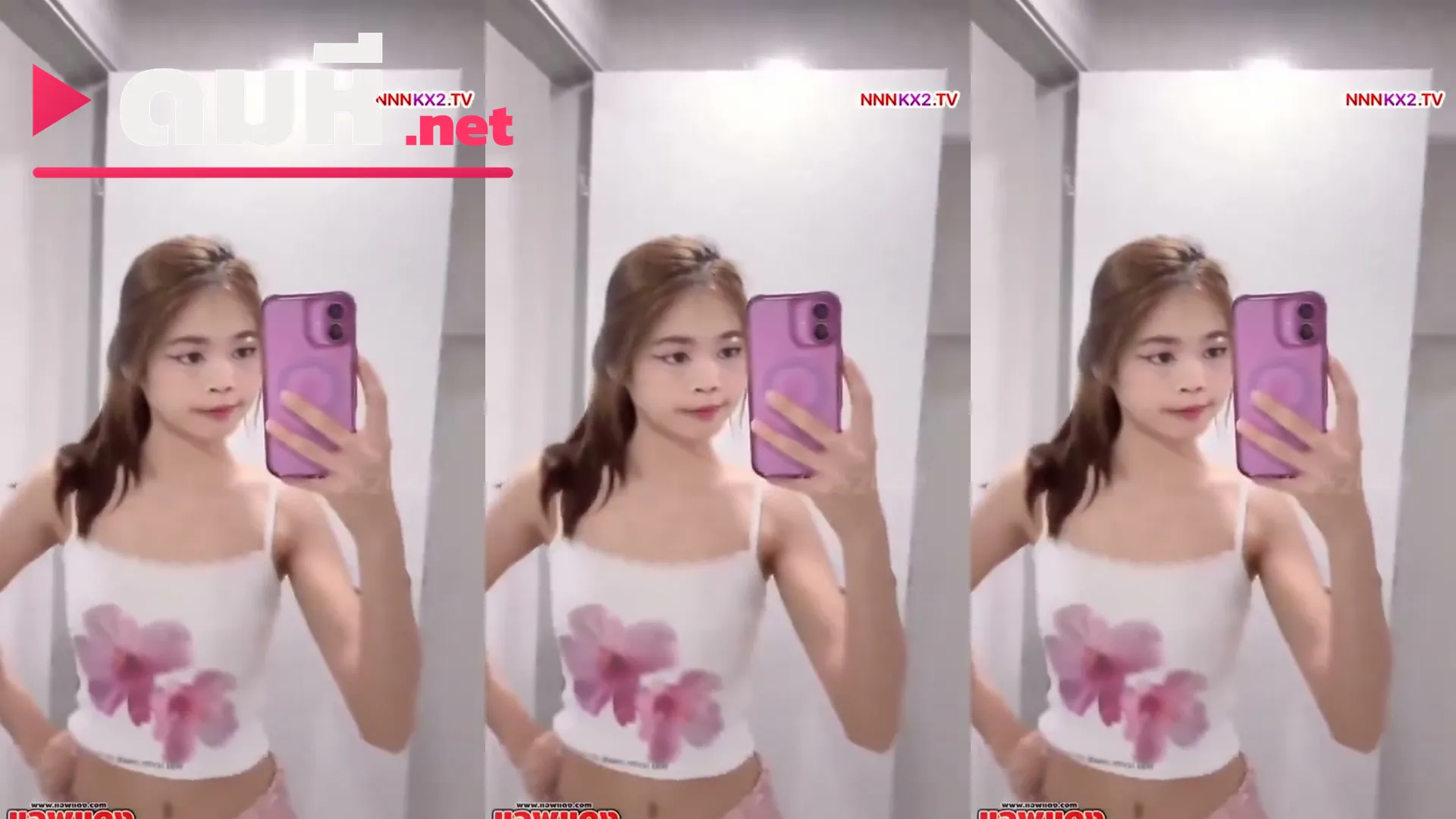 คลิปหลุดนักศึกษา น้องณชาหมวยเอ็กซ์โดนล่อคาห้องน้ำ ยืนแหกหีให้ผัวซอยยับสะใจ